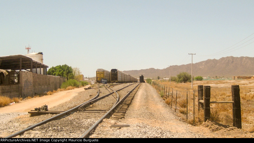 Autoracks in the yard at Ford Hermosillo Assembly plant